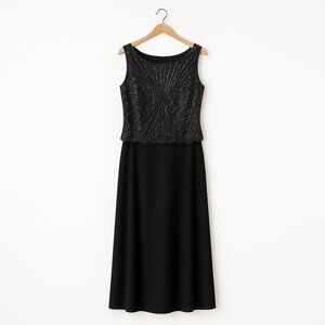CARTISE | Vintage Black Sparkle Maxi Dress – Women’s Size 8